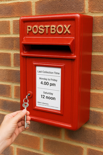 Moderner briefkasten rot - briefkasten,