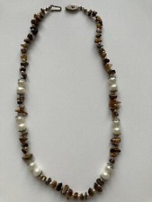 Halskette, Tigerauge, Perlen