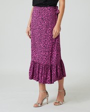 Rock lila 46 Damen Wickelrock