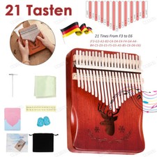 21 Tasten Kalimba Daumenklavier Mahagoni Holz Thumb Piano für Kinder Erwachsene