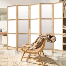 Naturholz Weiß Glatt RAUMTEILER PARAVENT HOLZ SPANISCHE WAND ORIENT TRENNWAND