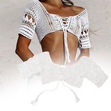 Weißes Häkel Bikinioberteil