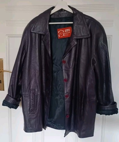 Vintage leder jacke damen lila - leder,