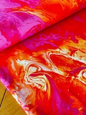 HILCO Sweatstoff Damen Sweat Kleiderstoff CALEB  Retro 70er Jahre orange-pink