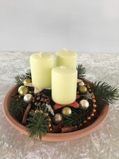 Weihnachtsgesteck Tischdeko künstlich Gesteck  Schale Advent Weihnachten Deko