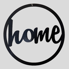 Acryl Deko Ring ‚Home‘ – Laser Cut Wanddeko Türkranz modern schwarz