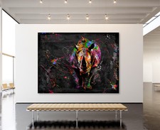 Nashorn abstrakt bunt - , leinwand