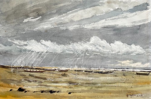 Ile ré aquarell - aquarell,, signatur