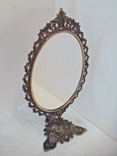 Messing Tischspiegel Vintage Kosmetikspiegel schwenkbar Antik Stil Standspiegel