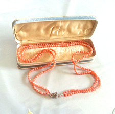 Antike Korallen Kette 2 Reihig