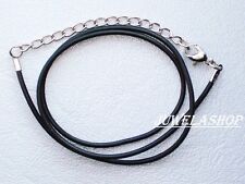 KAUTSCHUK KETTE Kautschukband Halskette Halsband SCHWARZ für Anhänger 