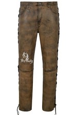 Herren Echt Leder Hose