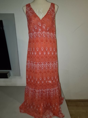 Kleid bodenlang 38 koralle - kleid,