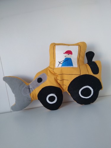 Kuschelkissen bagger mit - kuschelkissen,