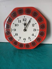 Wand-Uhr ohne Baterie rot Porzelan