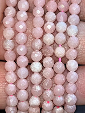 Pinker Opal Perlen Rund Facettiert mit Loch 90 Stück 4 mm Edelstein Kristall DIY
