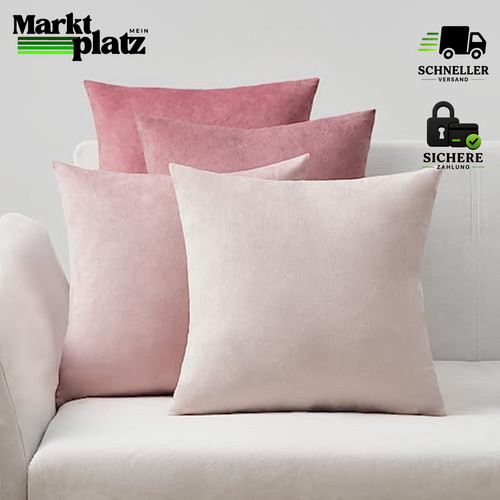 Kissenbezug 40x40 rosa samt - kissenbezug,
