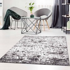 Teppich Moda Meliert Abstrakt Modern Grau Kurzflor Wohnzimmer Schlafzimmer 