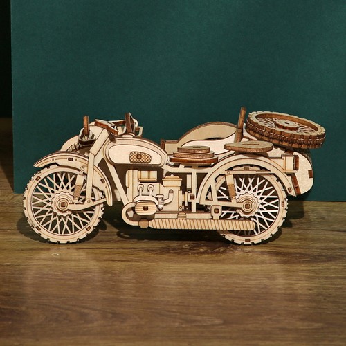 Motorrad bausatz aus holz - 3d,
