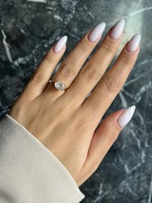 Ovaler Moissanit Ring 14K Gelbgold Sterlingsilber 1,25 Karat 5er Set vergoldet