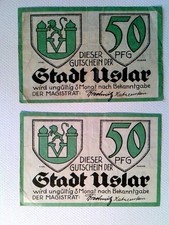 Notgeld, Stadt Uslar, 2x 50