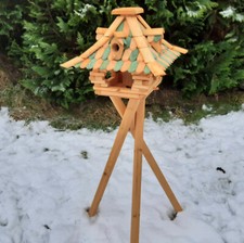 XXL Design Vogelhaus Futterspender mit Ständer Häuschen Holz Nistkasten Schindel