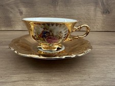 Edle Waldershof Bavaria Tasse & Untertasse – Handarbeit – 22 Karat Gold