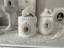 Shabby Chic Antikoptik Deko Vintage Keramik Glas Dose Bonboniere Bonbonnieren?