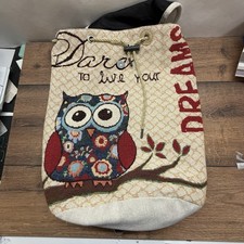 Eulen Rucksack Stoff Vintage