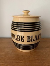 Antike Petrus Regout Zucker Vorratsdose Sucre Blanc French Kitchenalia