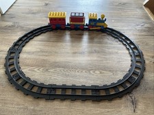 LEGO Duplo Vintage Eisenbahn Zug mit 10 Schienen Schwarz Lok & 2 Wagons