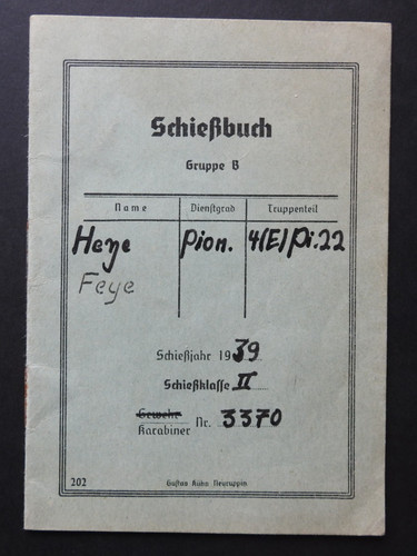 2096 schießbuch 1939 - 2096/,