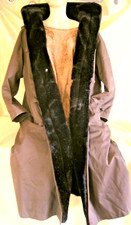 extravaganter Mantel Jolipel Gr. 42 Kapuze Kunstpelzfutter sand braun hochwertig