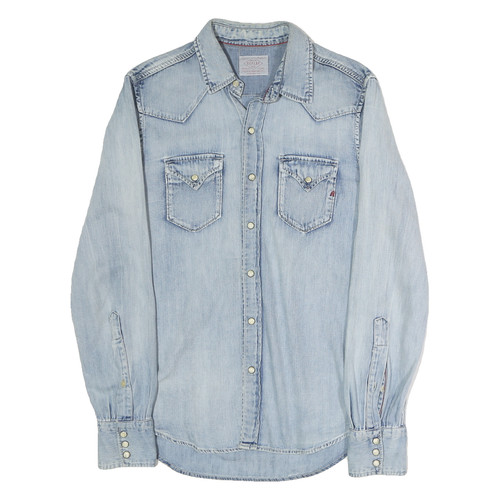 Replay herren blaues jeanshemd - replay,