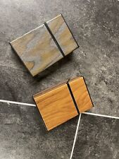 2x Kunststoff Zigarettenetui Zigarettenbox, Push to Open, ca. 20 Zigaretten Holz