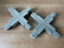 EUTRAC 3-Phasen Stromschienen Kreuzungen Silber mit 4x 50cm Stromschienen