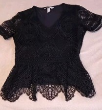 H&M, Spitzenoberteil, Häkelteil, Bluse, neuwertig, mega süß, schwarz, XS????