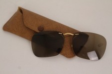 Solamor Sonnenbrillenclip Sonnenclip Herren braun 60er Jahre France vintage
