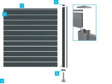 Aluzaun Komplett Set Verlängerung  H 185cm Gartenzaun Sichtschutzzaun Windschutz