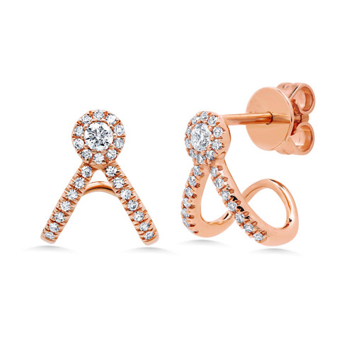 Diamant ohrringe 14k roségold - diamant,