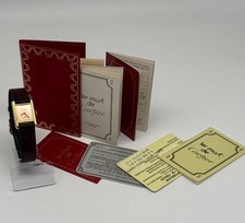 Cartier Must De Cartier Tank Vermeil Handaufzug 925 Silber Vergoldet Damenuhr