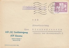 KAMENZ, Briefumschlag 1980, VEB (K) Textilreinigung