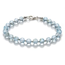 Blau-Topas Armband 925 Silber Armkette D915