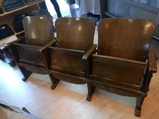 Kinostühle, 3er Reihe - 40iger oder 50iger Jahre - Originalzustand 