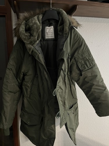 Oliv grüner parka sehr - grüner,