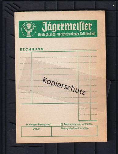 Rechnungsblock jägermeister - rechnungsblock,