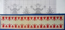 Stickvorlage v Fremme, Kreuzstich , Läufer rote Engel, Weihnachten, Ida Winckler