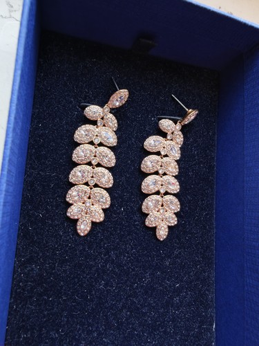 Swarovski ohrringe blatt - ohrringe, gold