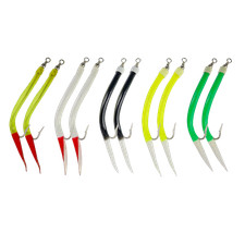 10er Set GUMMI MAKKS Beifänger Ostsee Nordsee Norwegen Dorsch Pilker Jig Haken