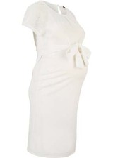 Umstands-Hochzeitskleid mit Spitze Gr. 36/38 Weiß Jersey-Kleid Umstandskleid Neu